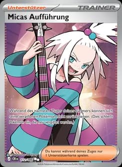 Micas Aufführung card in German
