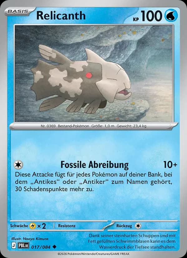 Relicanth card in German