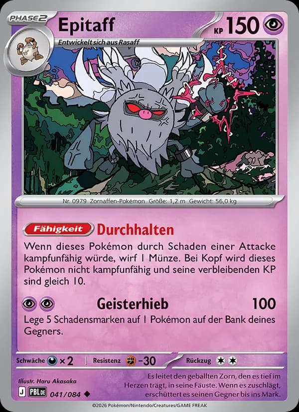 Epitaff card in German