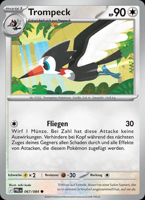 Trompeck card in German
