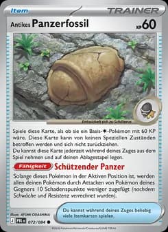 Antikes Panzerfossil card in German