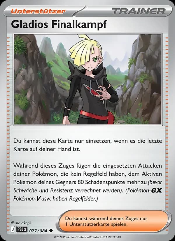 Gladios Finalkampf card in German