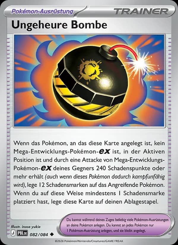 Ungeheure Bombe card in German