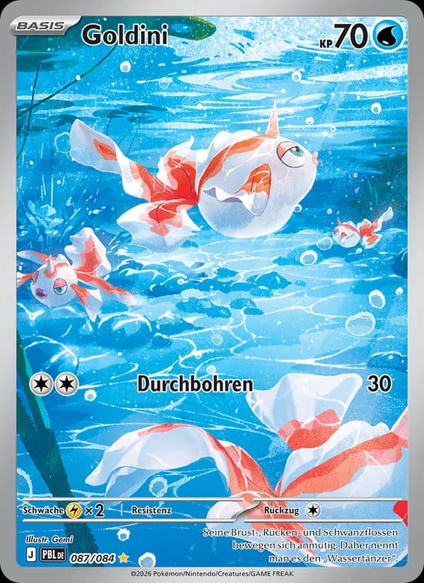Goldini card in German