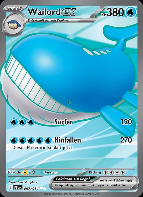 Wailord-ex card in German