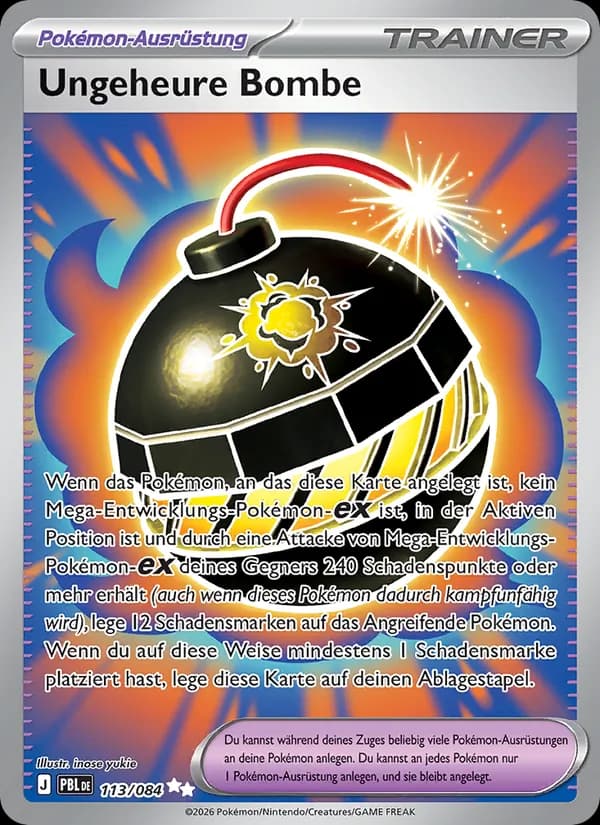 Ungeheure Bombe card in German
