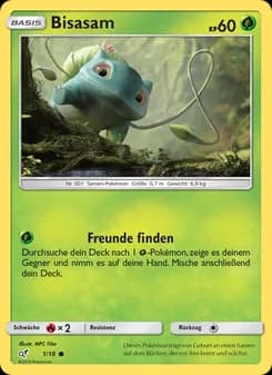 Bisasam card in German