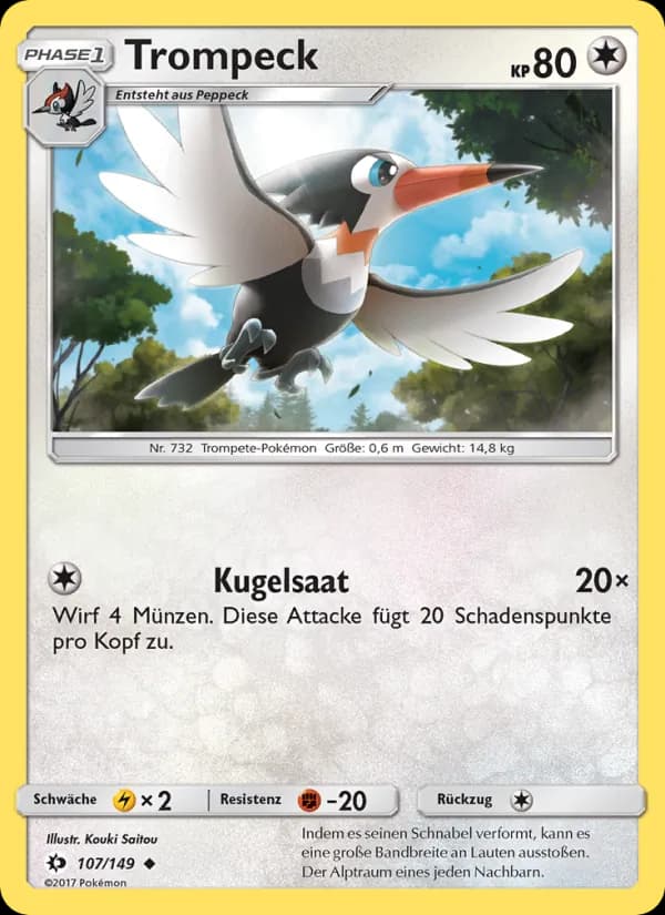 Trompeck card in German