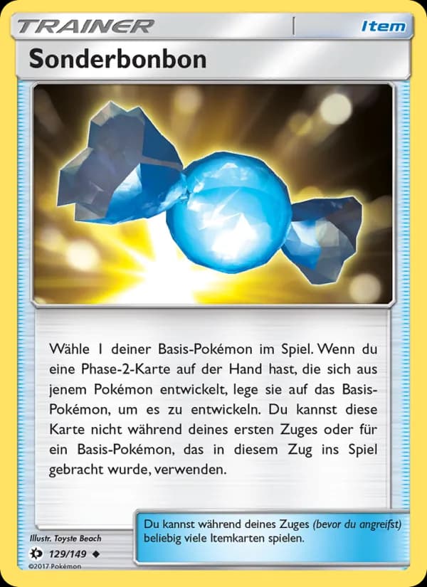 Sonderbonbon card in German