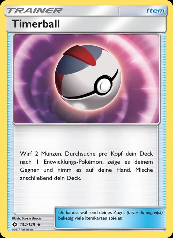 Timerball card in German