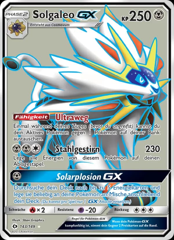 Solgaleo GX card in German