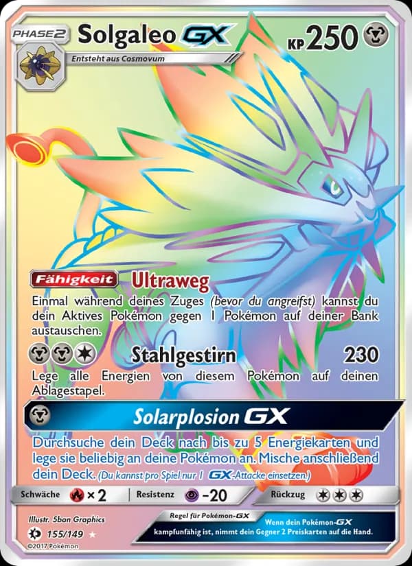 Solgaleo GX card in German