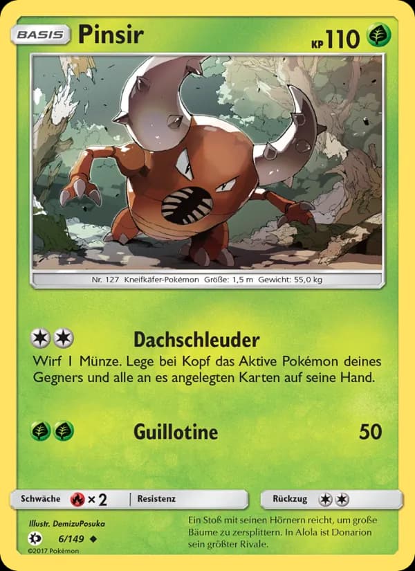 Pinsir card in German