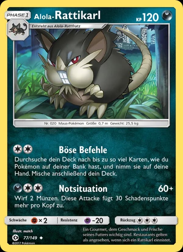 Alola-Rattikarl card in German