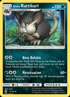 Alola-Rattikarl card in German