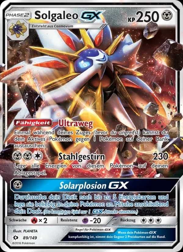 Solgaleo GX card in German