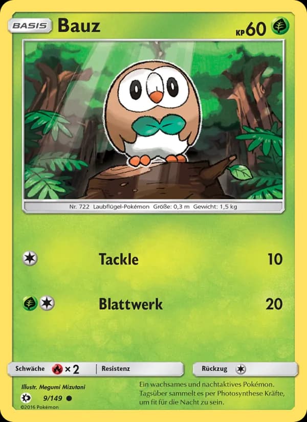 Bauz card in German