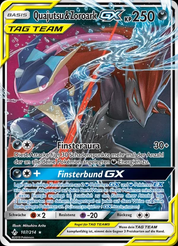 Quajutsu & Zoroark GX card in German