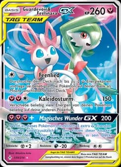 Guardevoir & Feelinara GX card in German