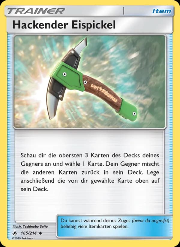 Hackender Eispickel card in German