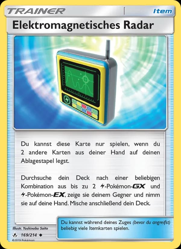 Elektromagnetisches Radar card in German