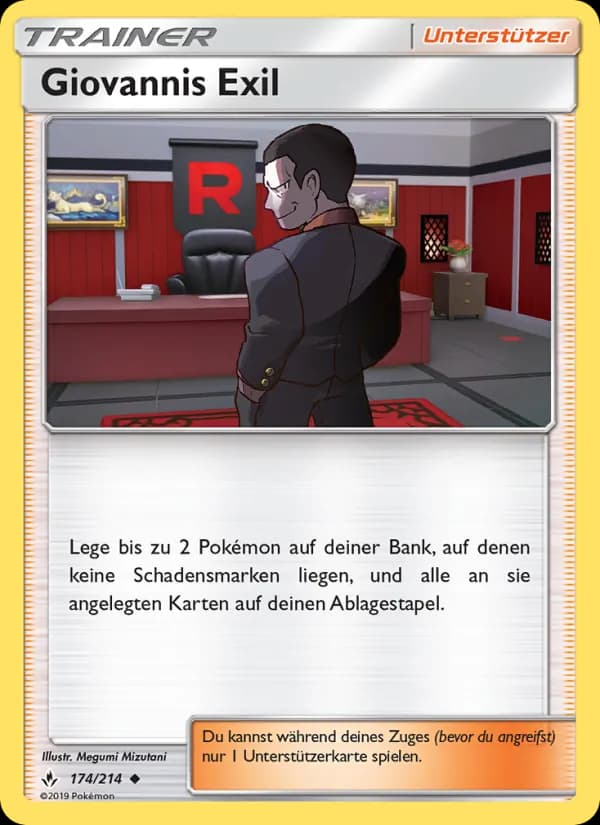 Giovannis Exil card in German