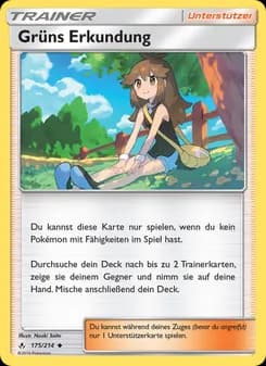 Grüns Erkundung card in German