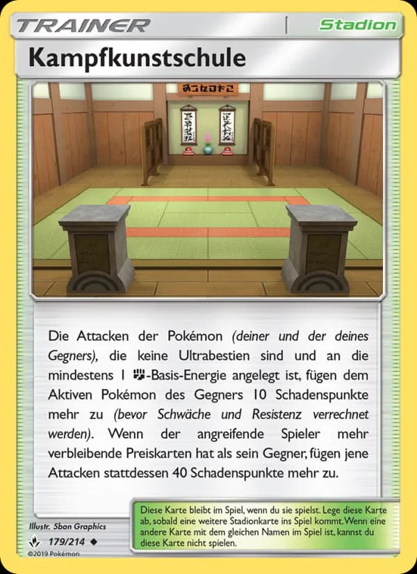 Kampfkunstschule card in German