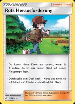 Rots Herausforderung card in German
