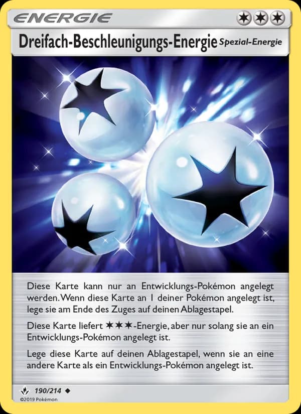 Dreifach-Beschleunigungs-Energie card in German