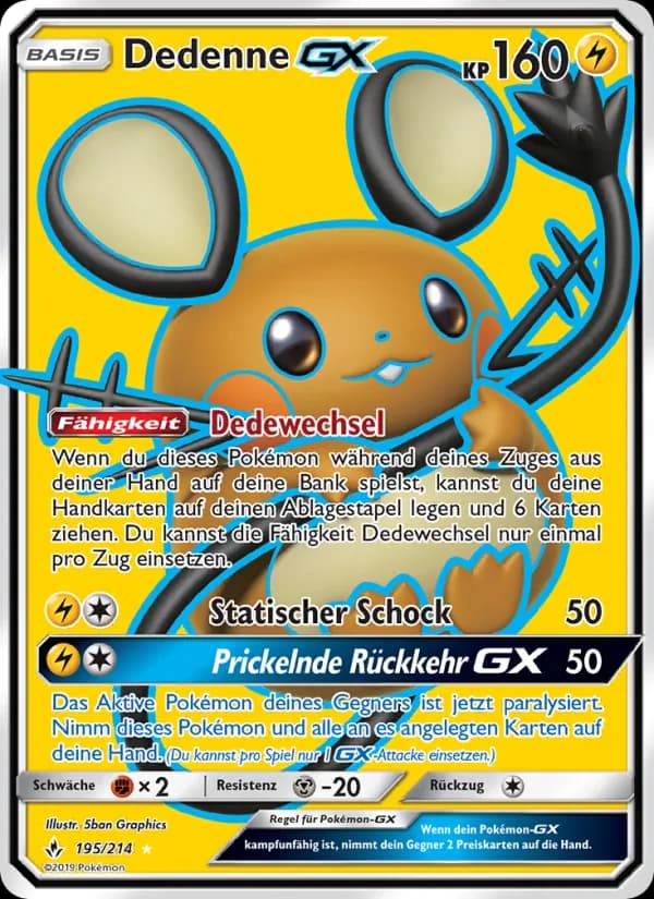 Dedenne GX card in German