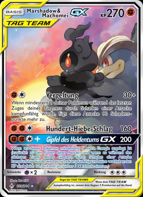 Marshadow & Machomei GX card in German
