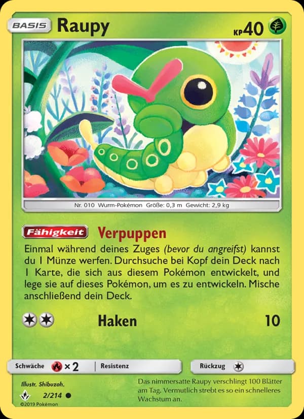 Raupy card in German
