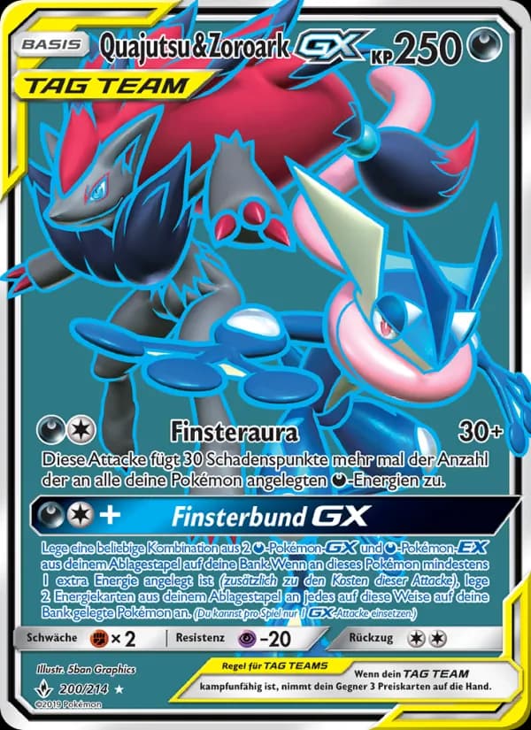 Quajutsu & Zoroark GX card in German