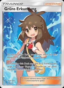 Grüns Erkundung card in German