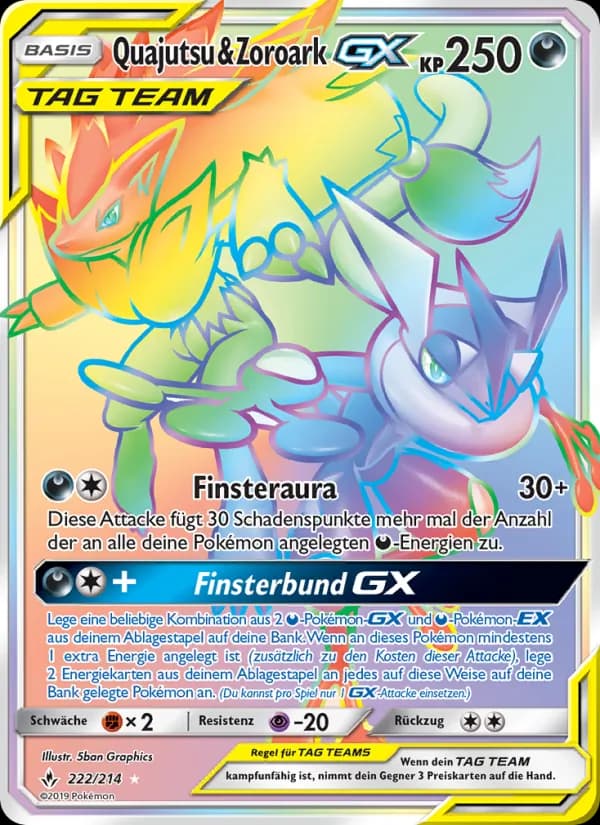Quajutsu & Zoroark GX card in German