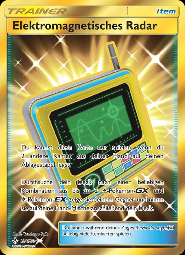 Elektromagnetisches Radar card in German