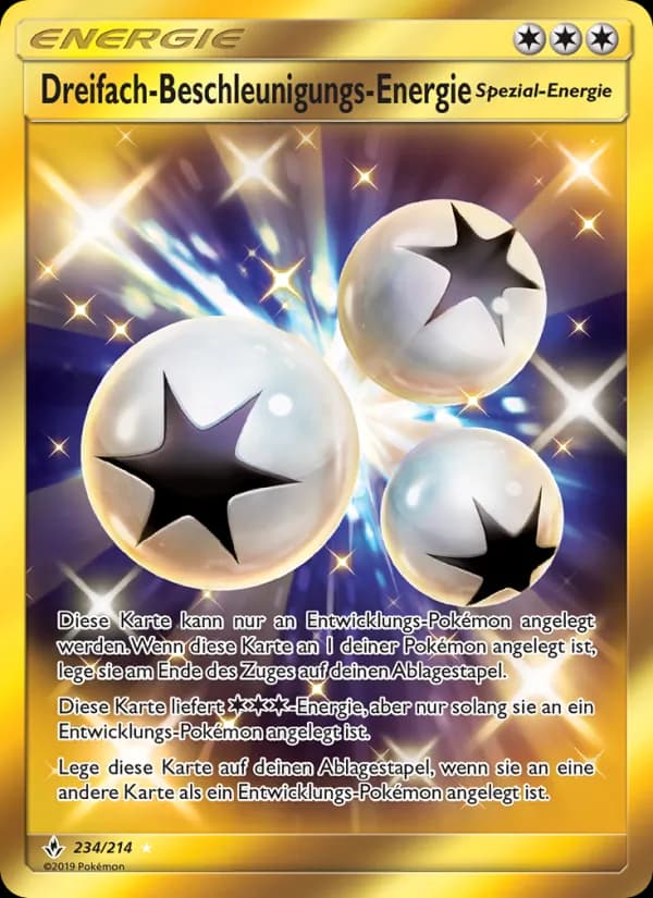 Dreifach-Beschleunigungs-Energie card in German
