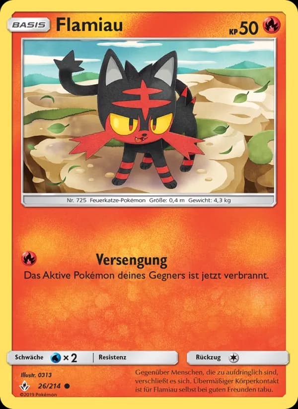 Flamiau card in German