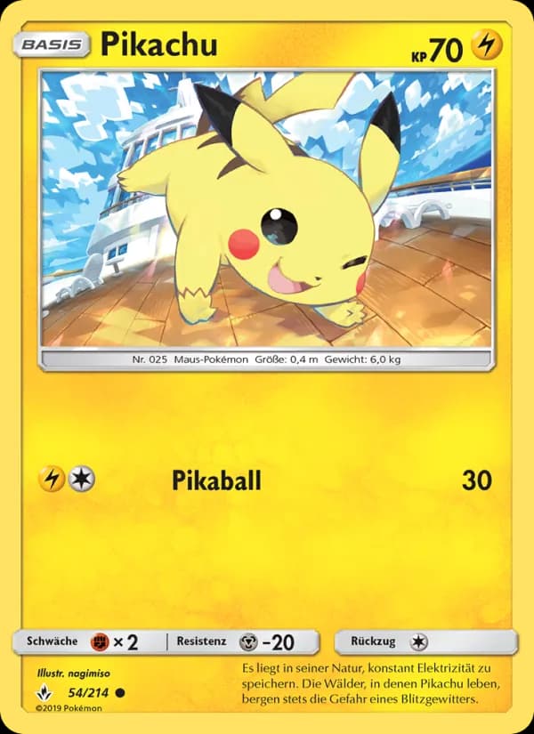 Pikachu card in German