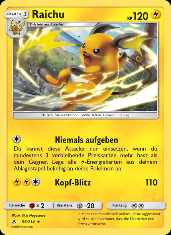 Raichu card in German