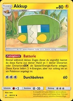 Akkup card in German