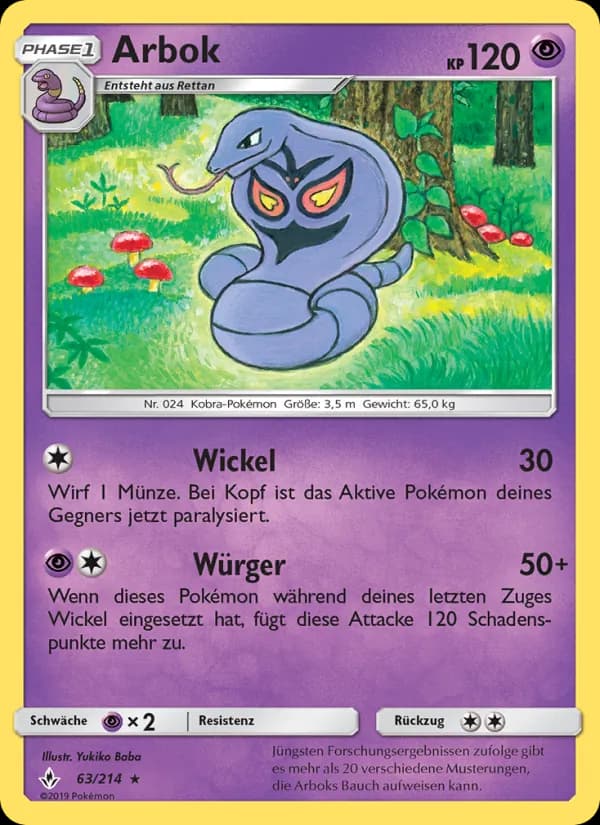 Arbok card in German