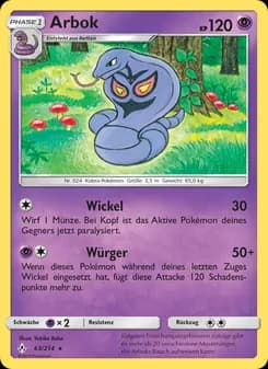 Arbok card in German