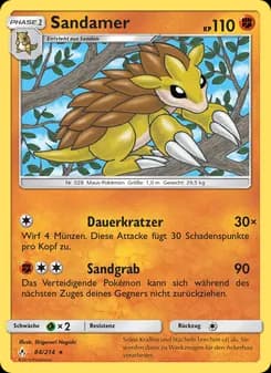 Sandamer card in German