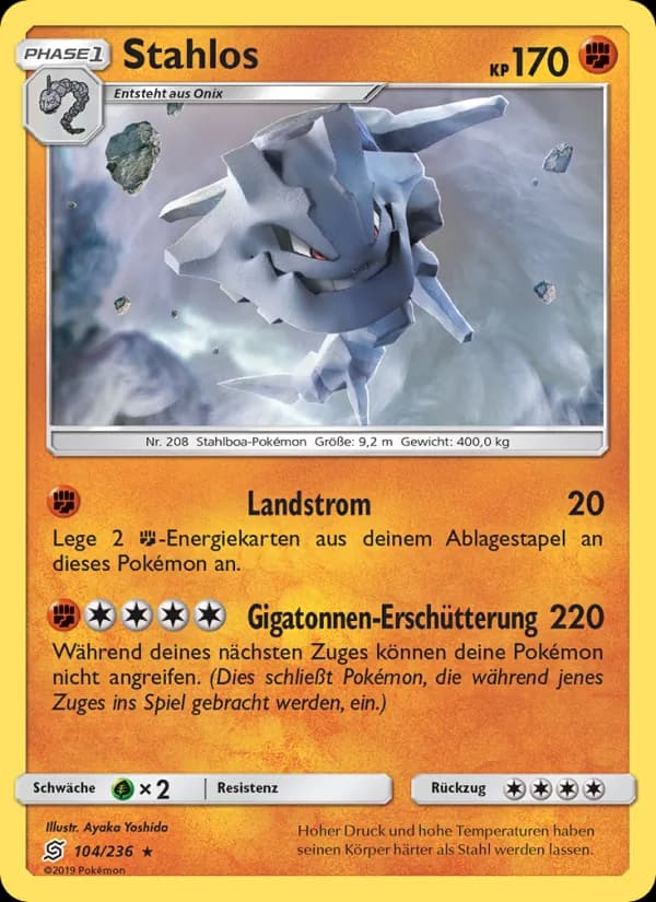 Stahlos card in German