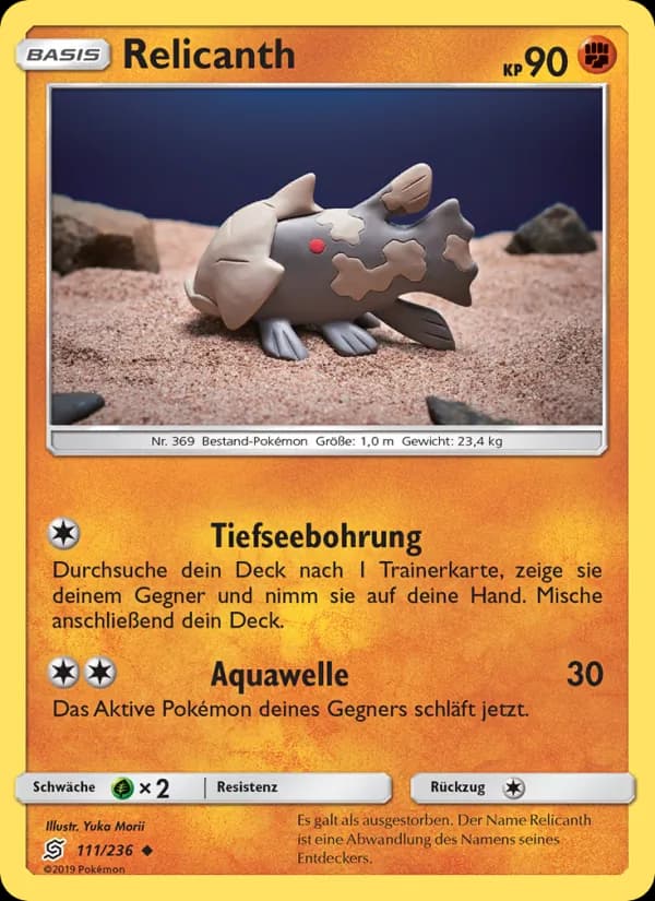 Relicanth card in German