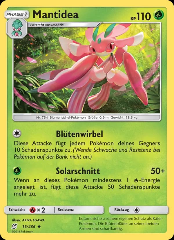 Mantidea card in German