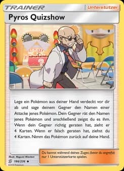 Pyros Quizshow card in German