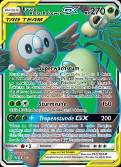 Bauz & Alola-Kokowei GX card in German